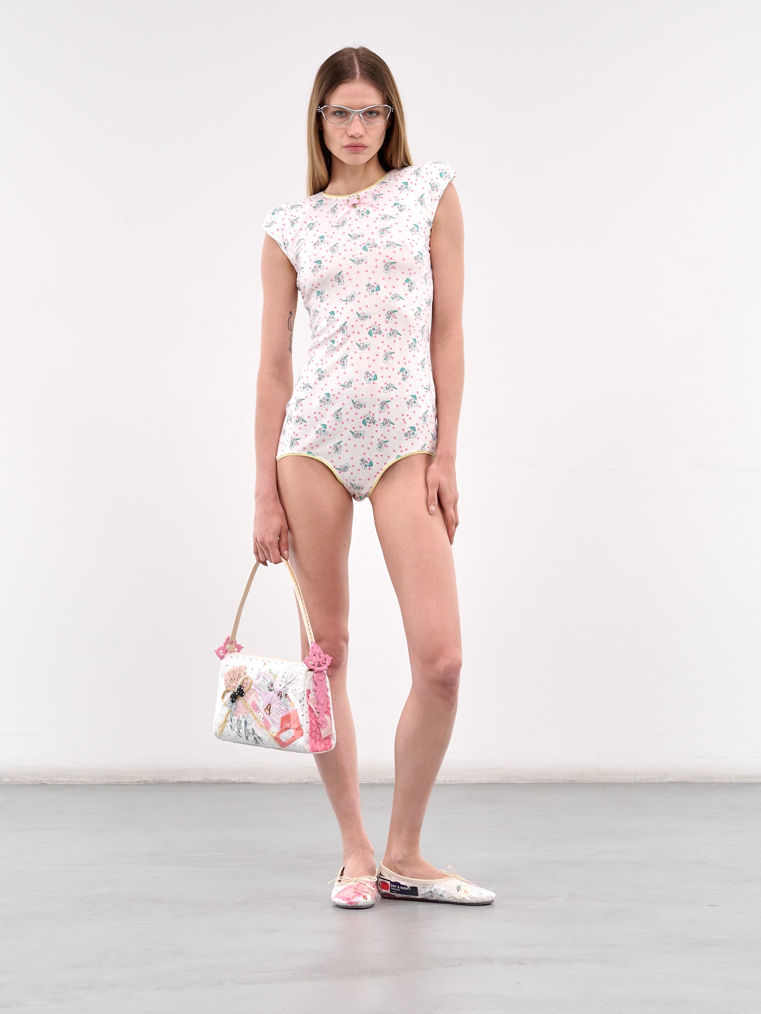 Graphic Shoulder Pad Bodysuit (AW037-BUNNY)