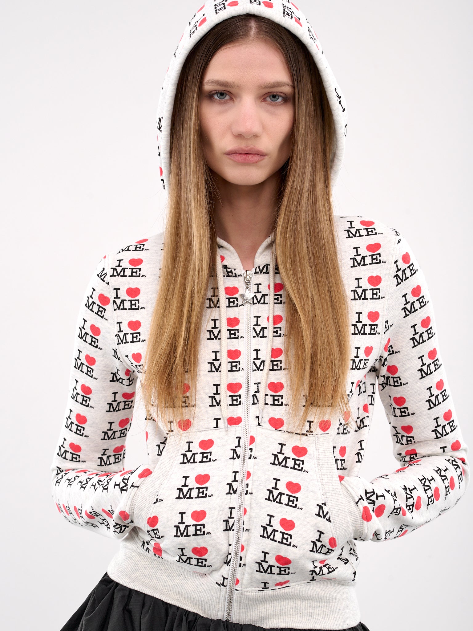 I Heart Me Zip Hoodie (AW096-GREY-I-HEART-ME)