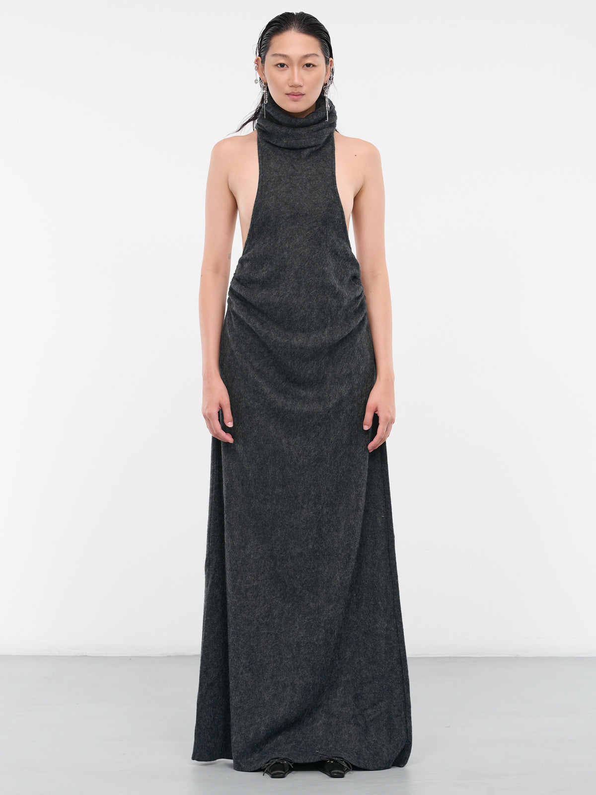 Felt Maxi Dress (AW23-DR-06BS-BLACK-SAND)