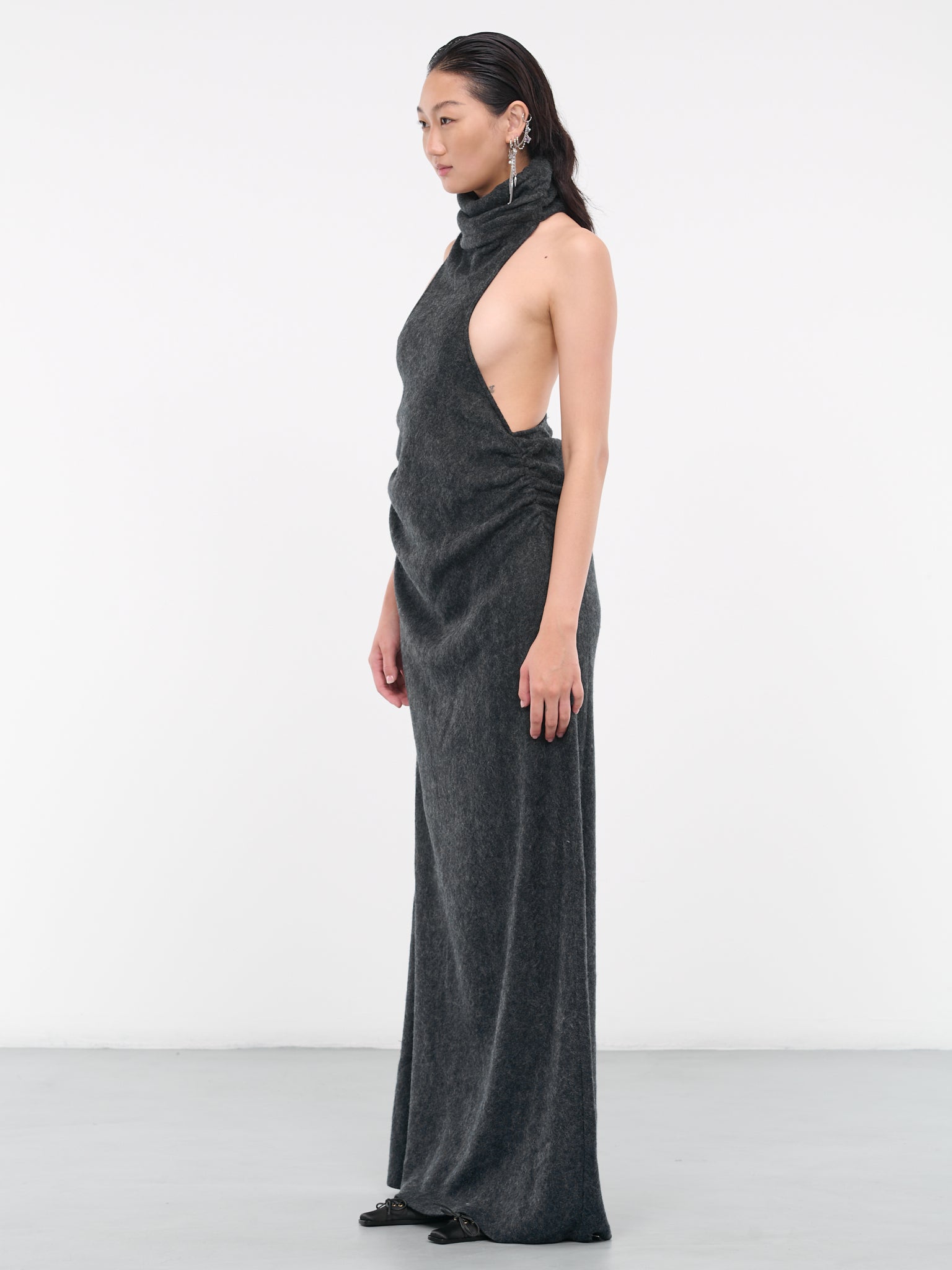 Felt Maxi Dress (AW23-DR-06BS-BLACK-SAND)