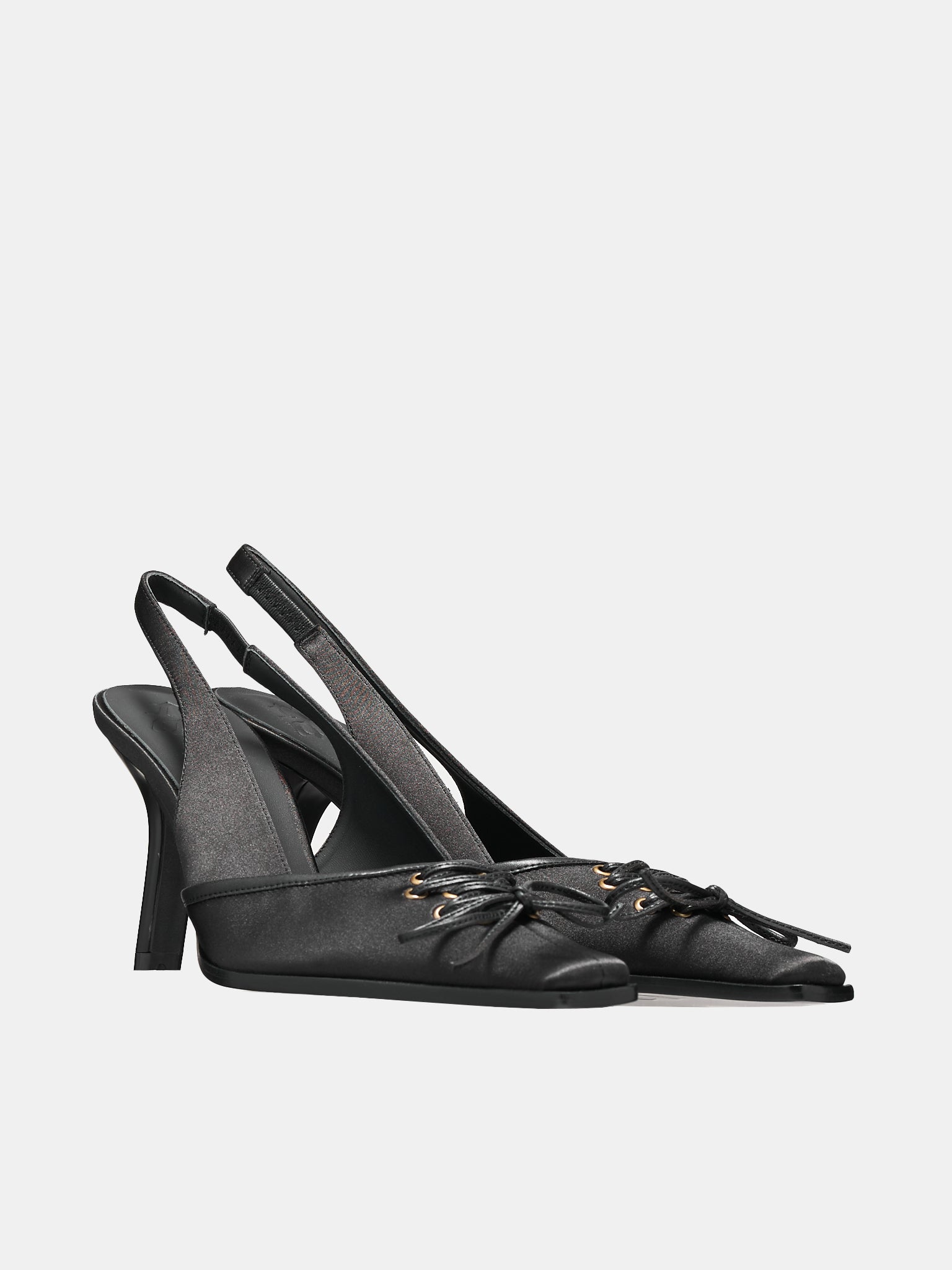 Lacing Slingback Sandals (AW23-HEEL-03BK-BLACK)