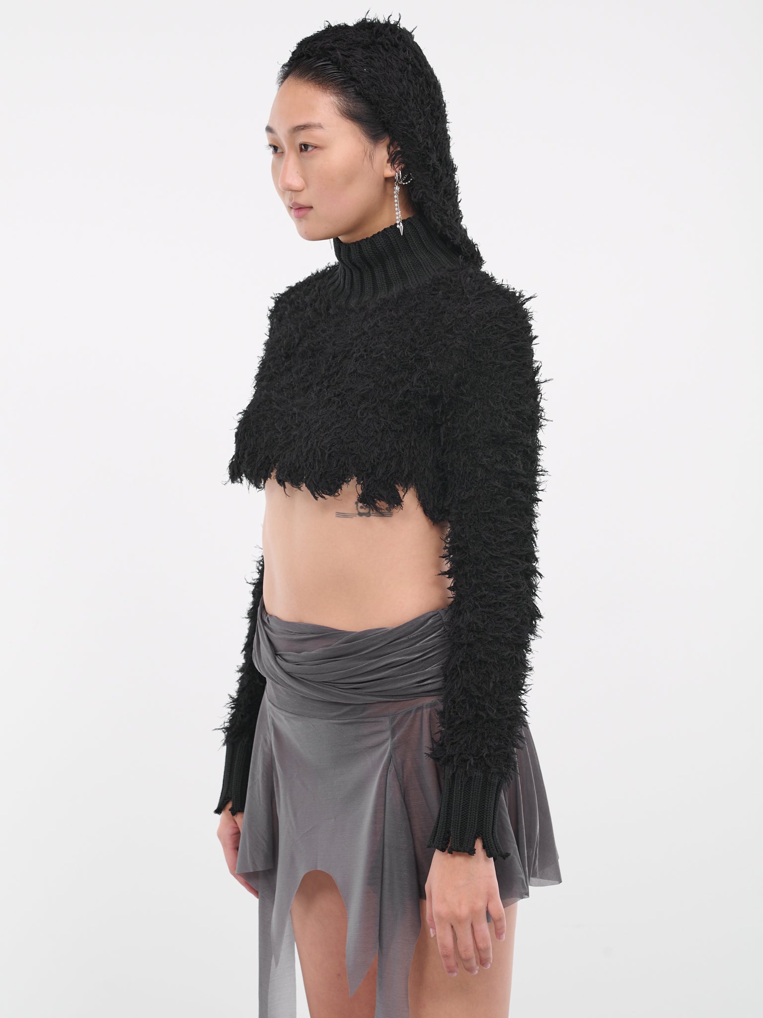 Destroyed Shaggy Sweater (AW23-KN-01BK-BLACK)