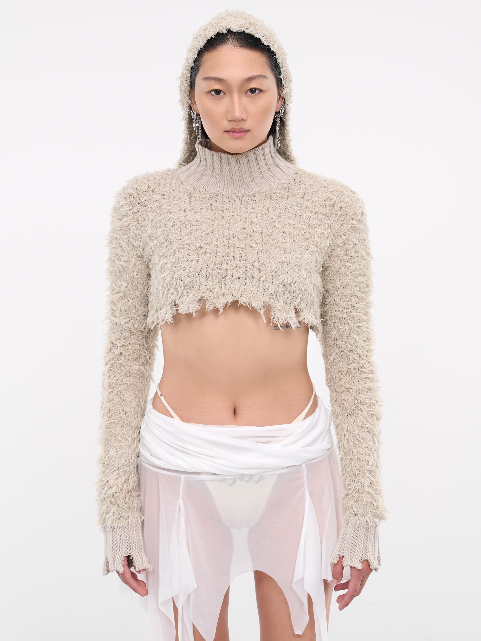 Destroyed Shaggy Sweater (AW23-KN-01GR-GREY)