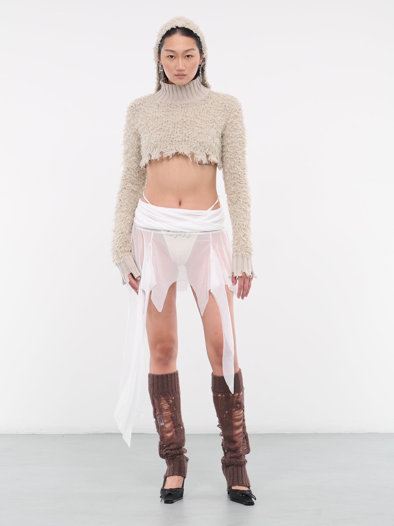 Destroyed Shaggy Sweater (AW23-KN-01GR-GREY)