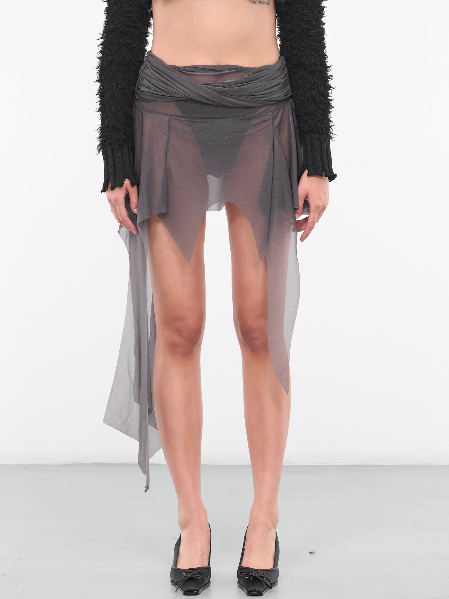Sheer Mini Skirt (AW23-SK-01GR-GREY)
