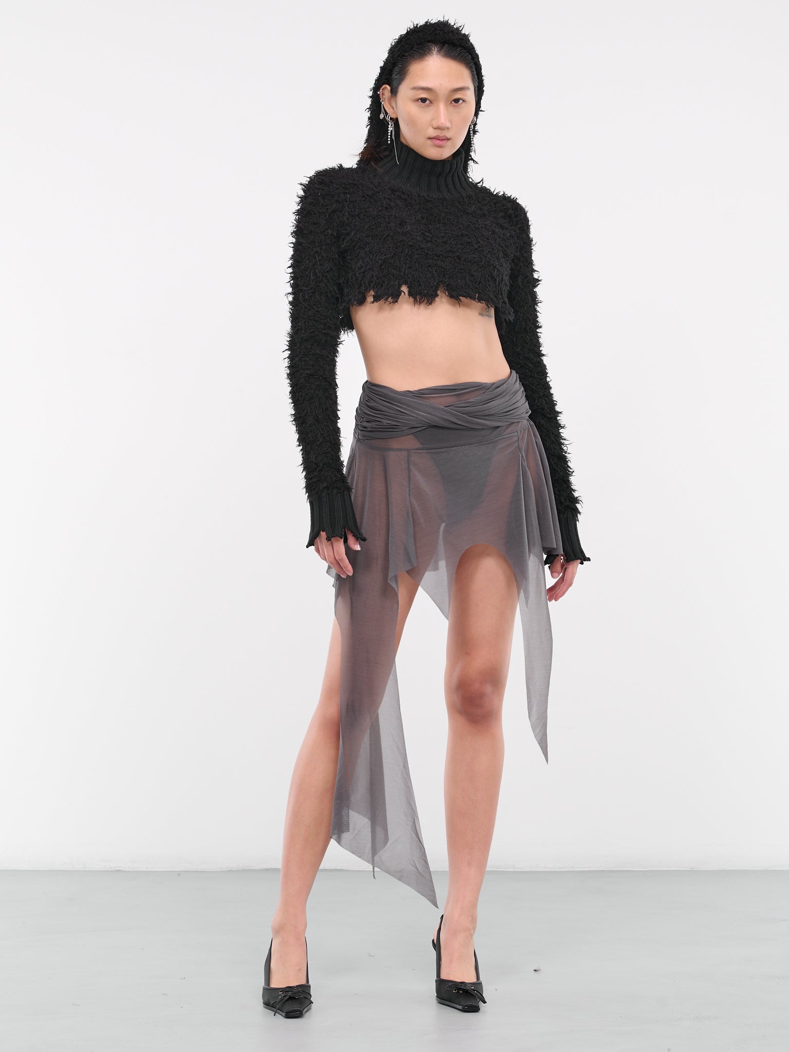 Destroyed Shaggy Sweater (AW23-KN-01BK-BLACK)