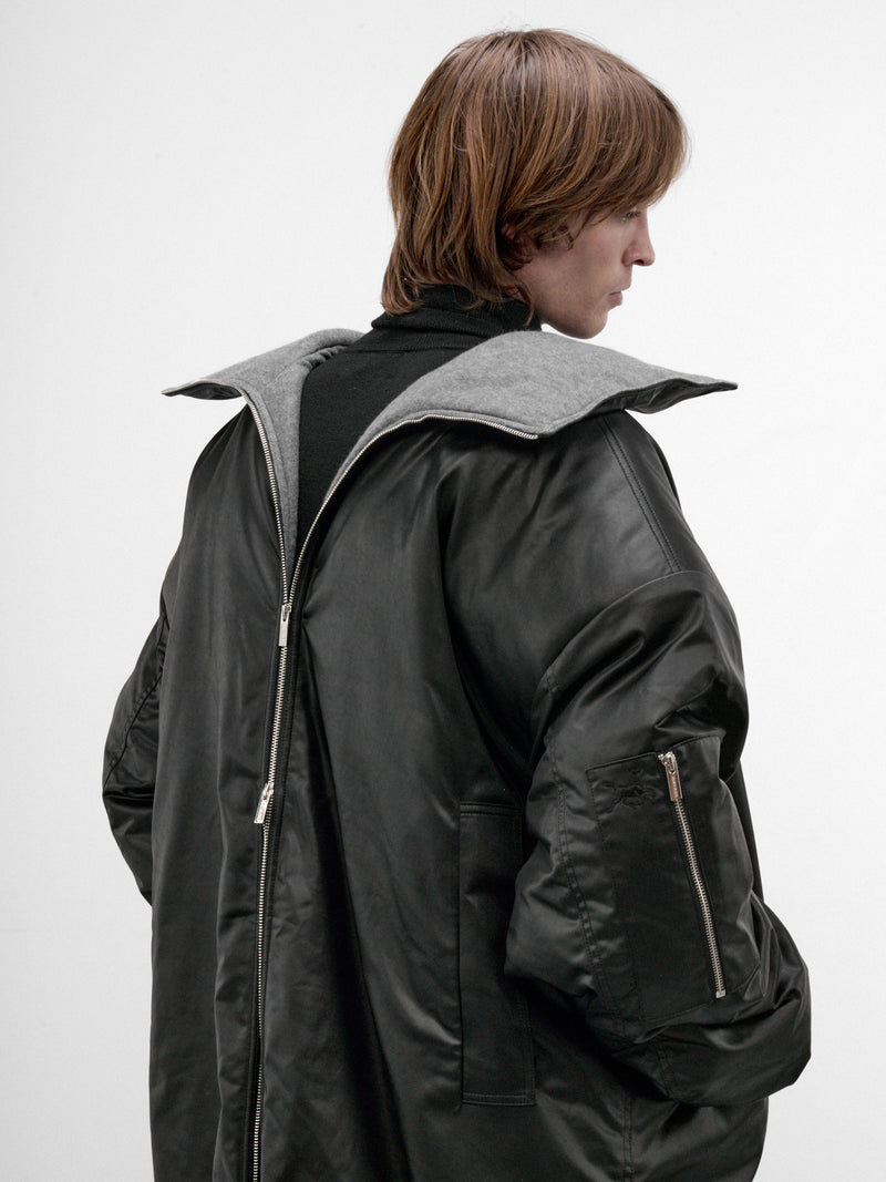 Black Padded Long Coat (AW26-002-06-BLACK)