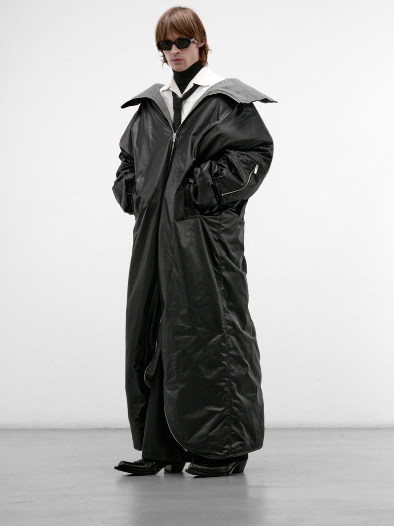 Black Padded Long Coat (AW26-002-06-BLACK)