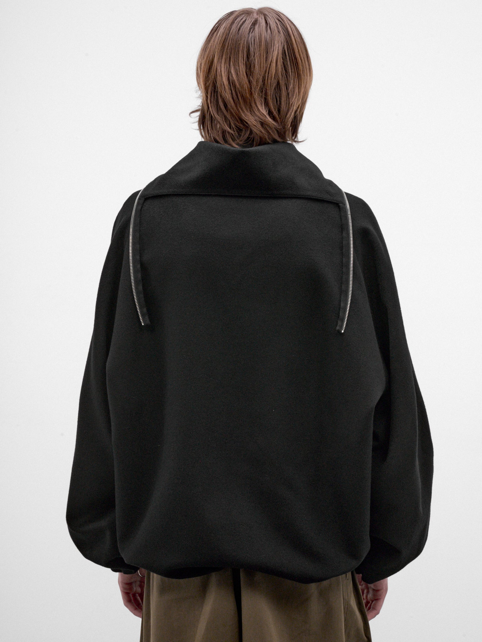 Black Half-Zip Hooded Jacket (AW26-003-04-BLACK)
