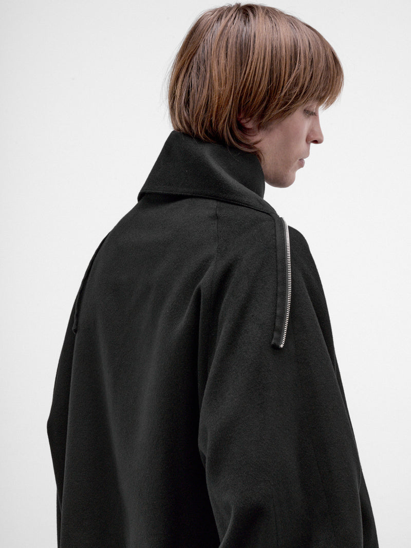 Black Half-Zip Hooded Jacket (AW26-003-04-BLACK)