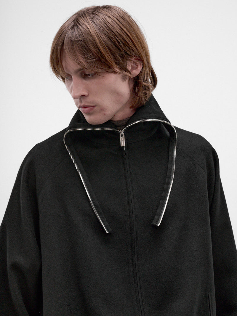Black Half-Zip Hooded Jacket (AW26-003-04-BLACK)