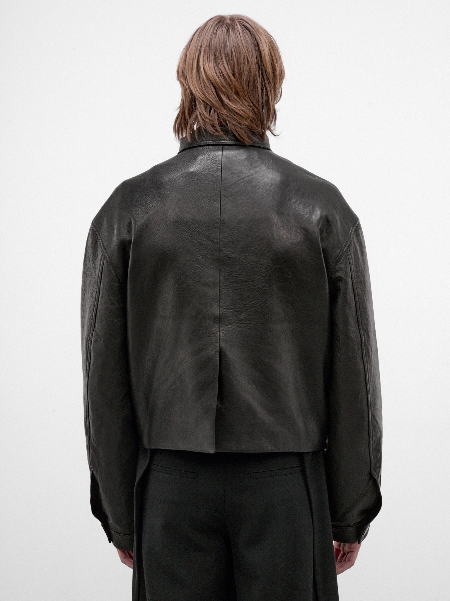 Black Leather Zip Jacket (AW26-003-10-BLACK)