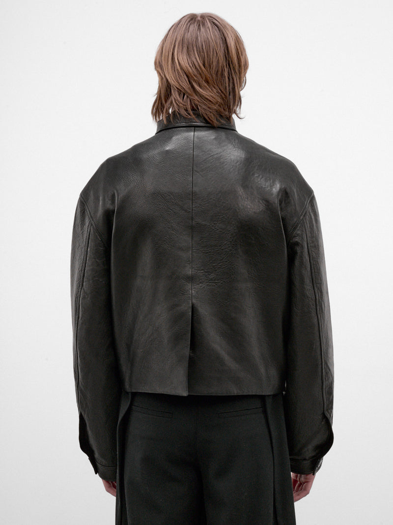 Black Leather Zip Jacket (AW26-003-10-BLACK)