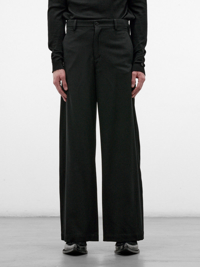 Black Pleated Wide Leg Trousers (AW26-008-13B-BLACK)