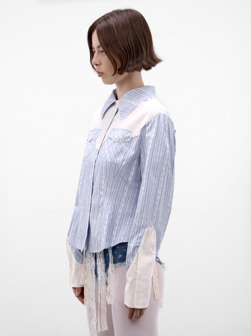 Blue Western Striped Shirt (AW2600BL03-SKY-BLUE)