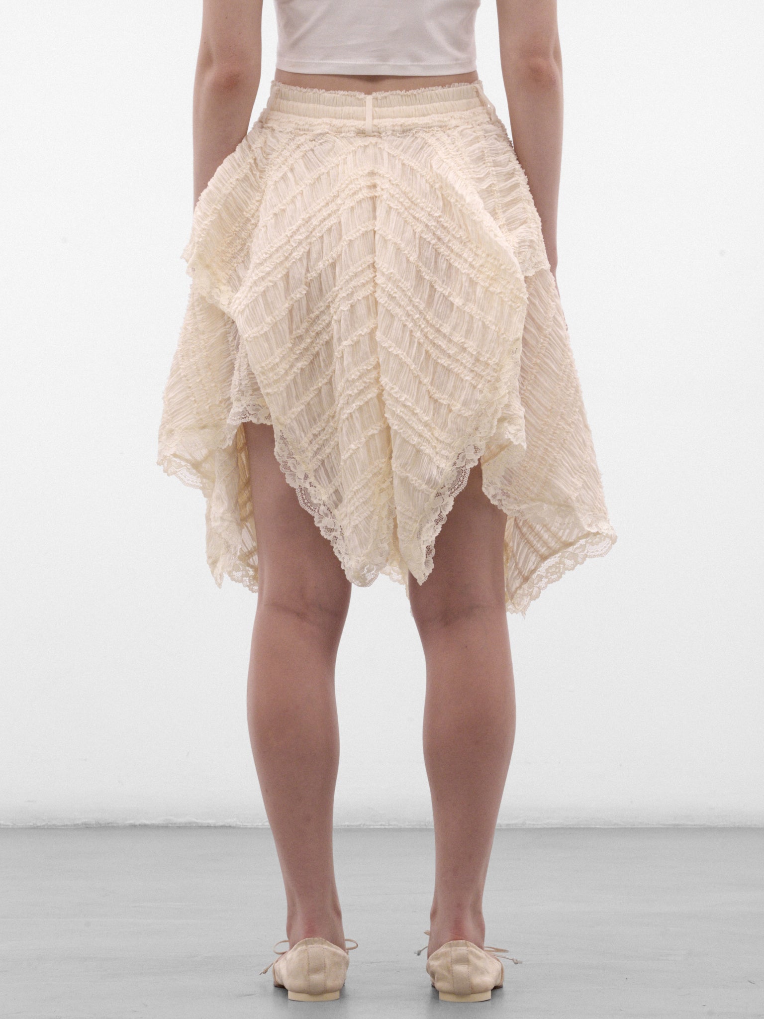 Ivory Asymmetric Layered Mini Skirt (AW2600SK03B-IVORY)