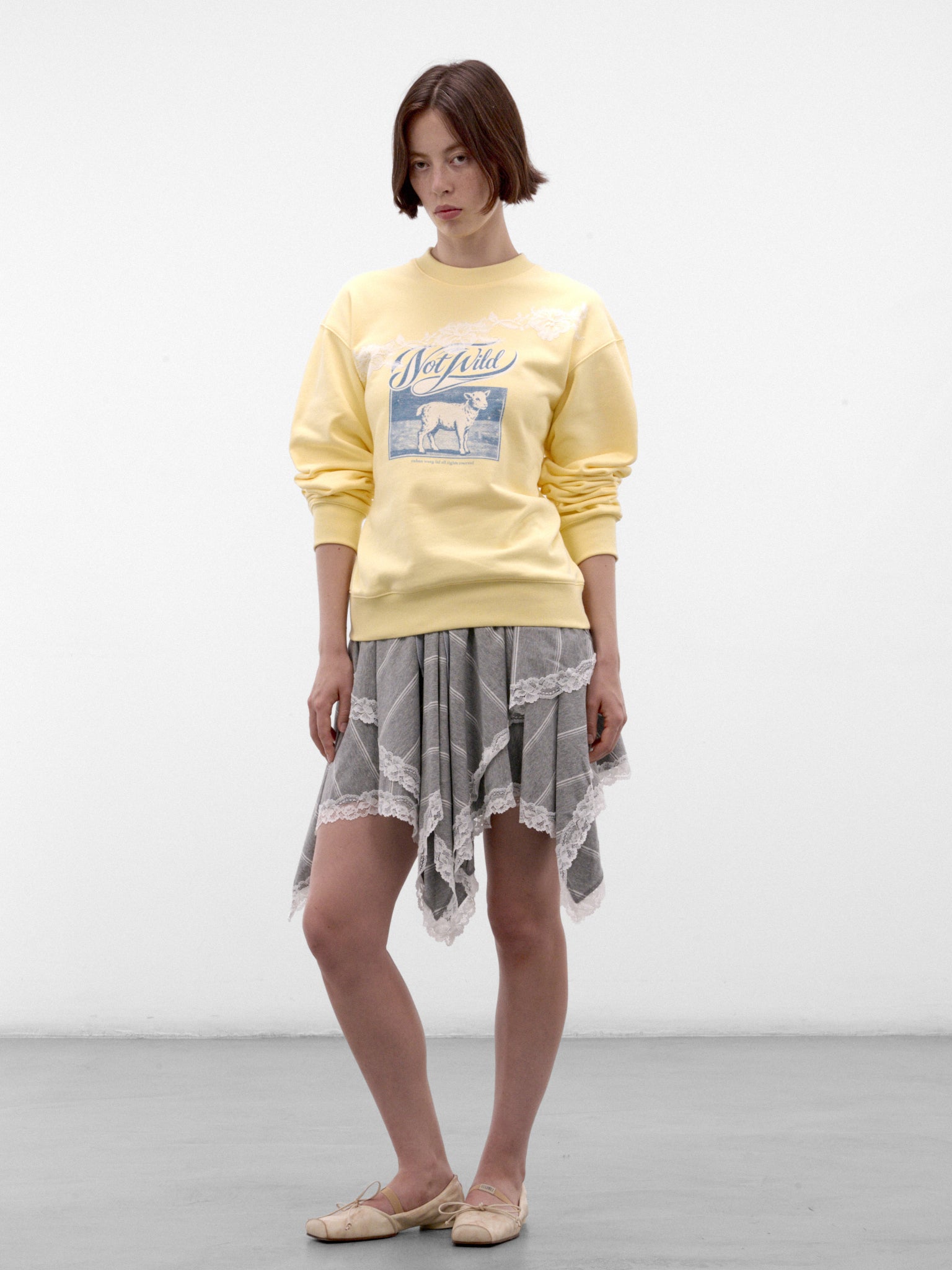 Striped Asymmetric Layered Mini Skirt (AW2600SK03GY-GREY)