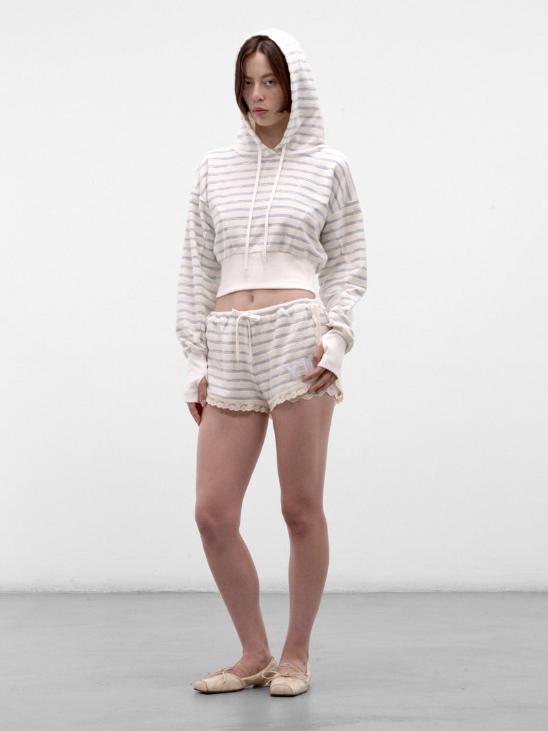 Striped Lace Lined Mini Shorts (AW2600TR06S-BLUE-STRIPE)