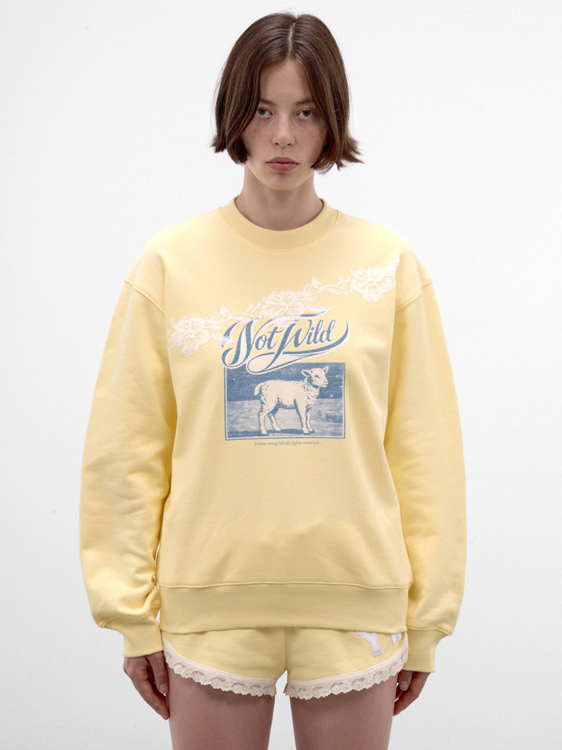 Not Wild Sheep Graphic Sweater (AW2600T30-BUTTER-YELLOW)