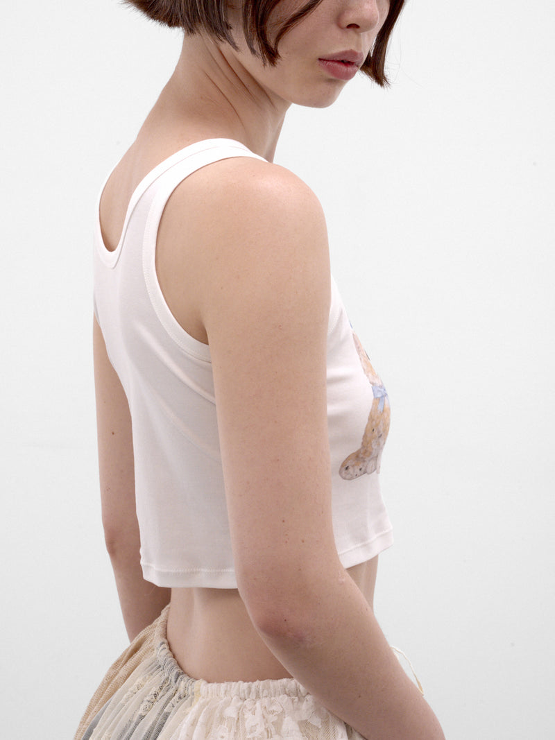 White Fragile Kittens Tank Top (AW2600T33-WHITE)