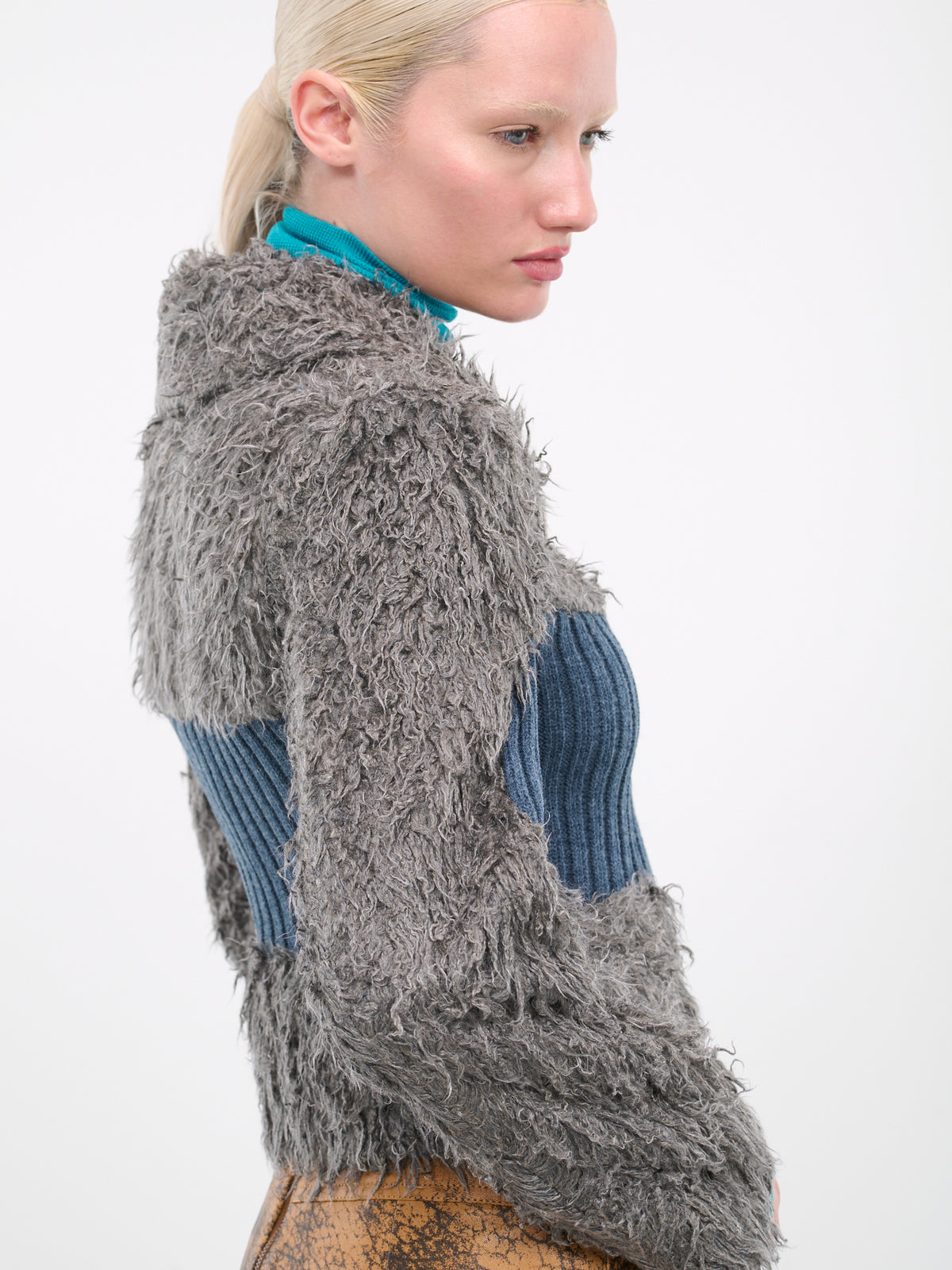 Olga Hairy Knit Zip-up Jacket (AWA537W-GREY)