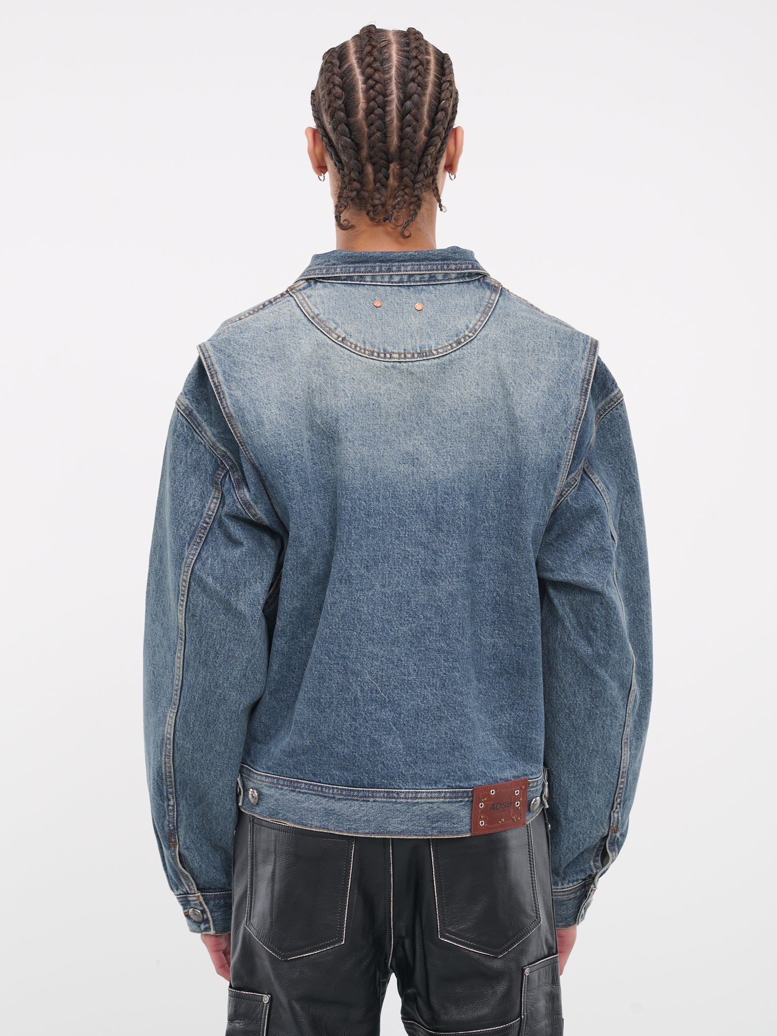 Wave Denim Bomber Jacket (AWA570M-WASHED-BLUE)