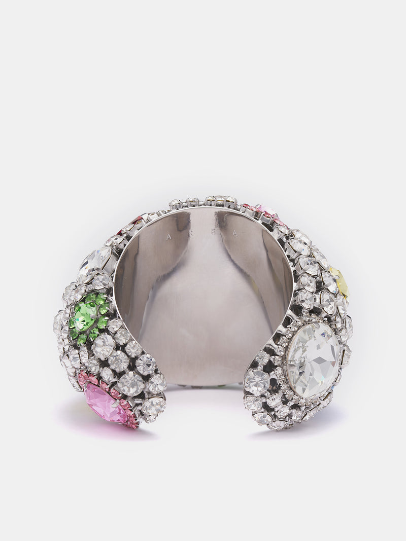 Crystal Gemstone Cluster Cuff Bracelet (AWJW0038OT01-MULTI)