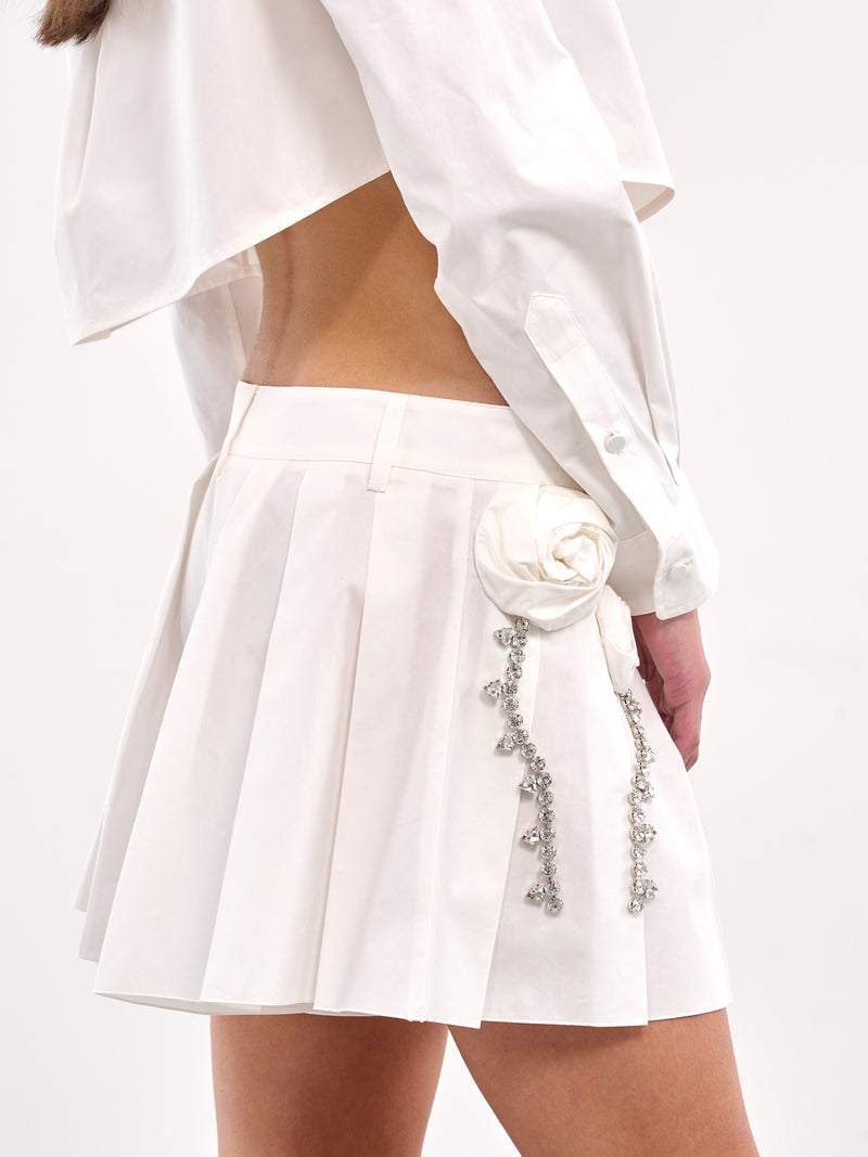 Crystal Rosette Poplin Skort (AWSO0032FA01-OFF-WHITE)