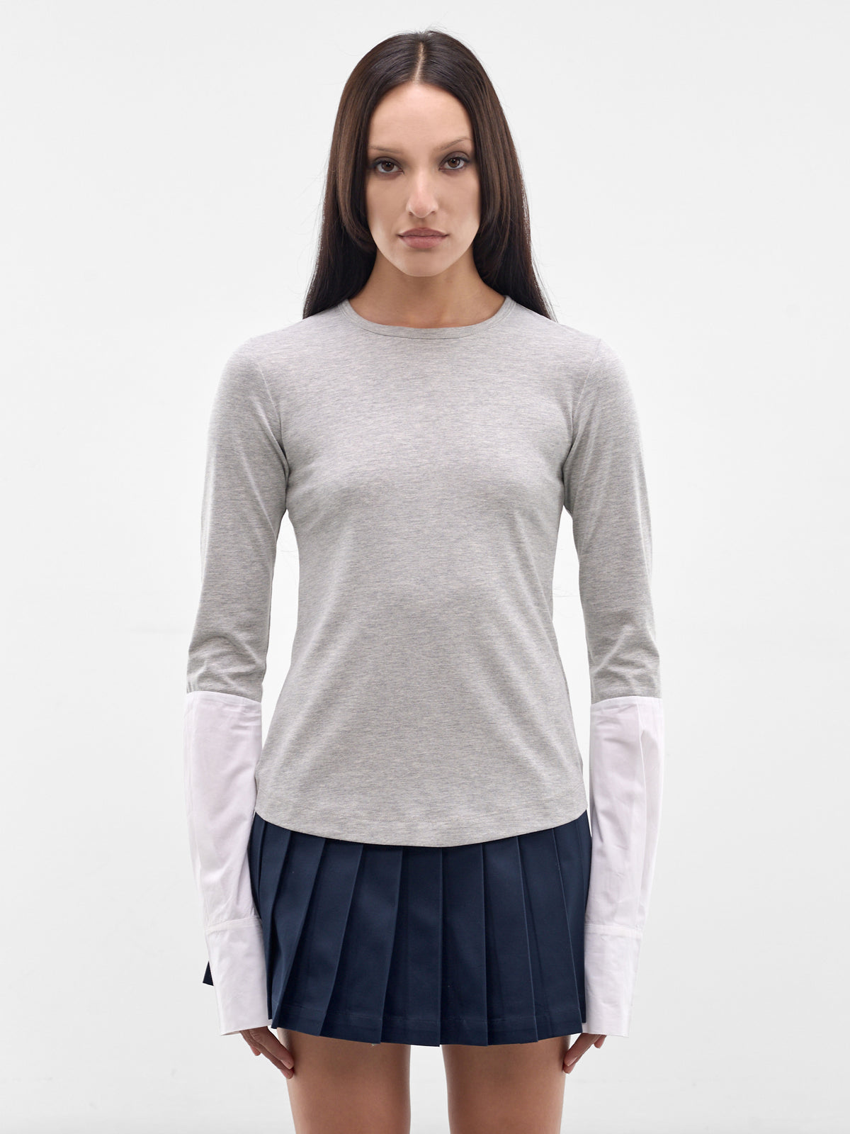 Gray Cotton Hybrid Shirt (AWSS2600052-GREY)