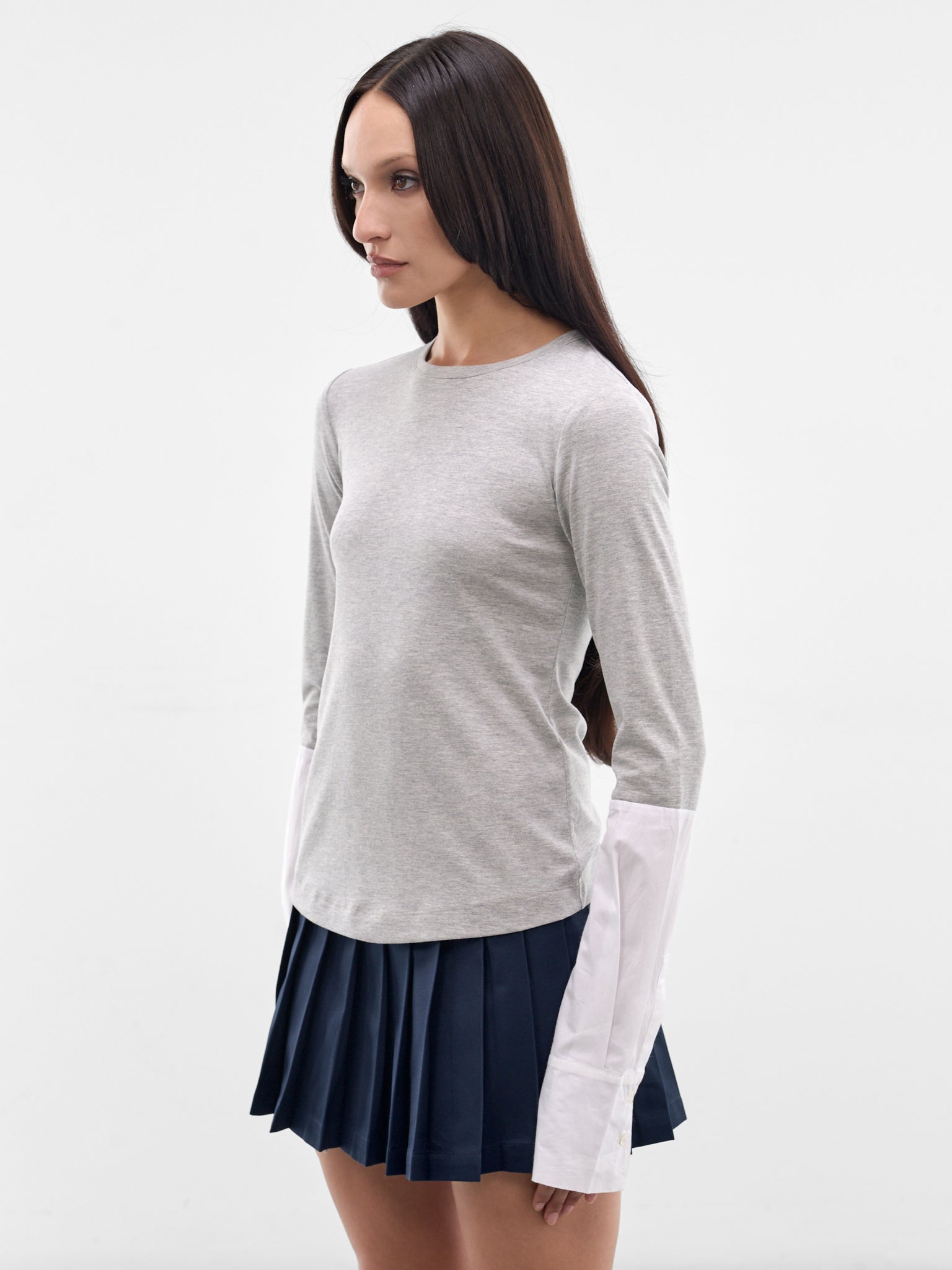 Gray Cotton Hybrid Shirt (AWSS2600052-GREY)