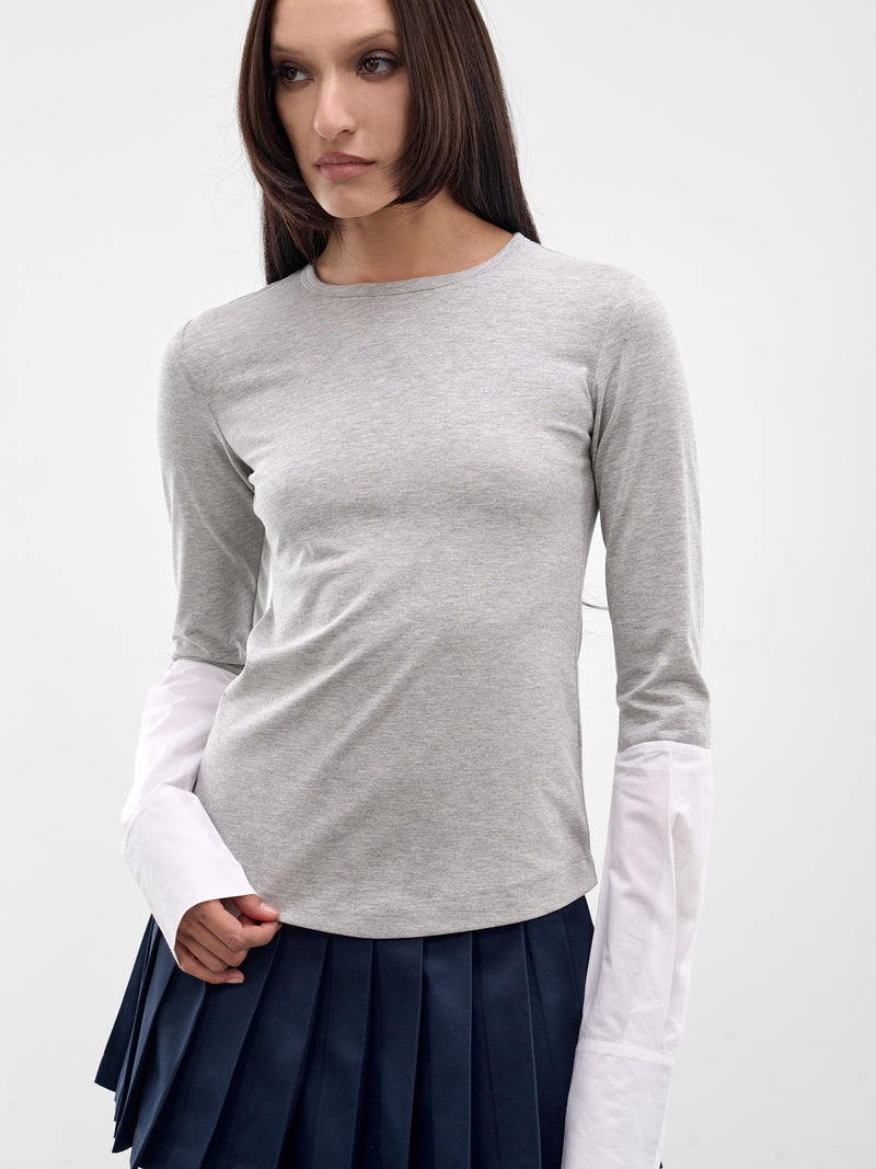 Gray Cotton Hybrid Shirt (AWSS2600052-GREY)