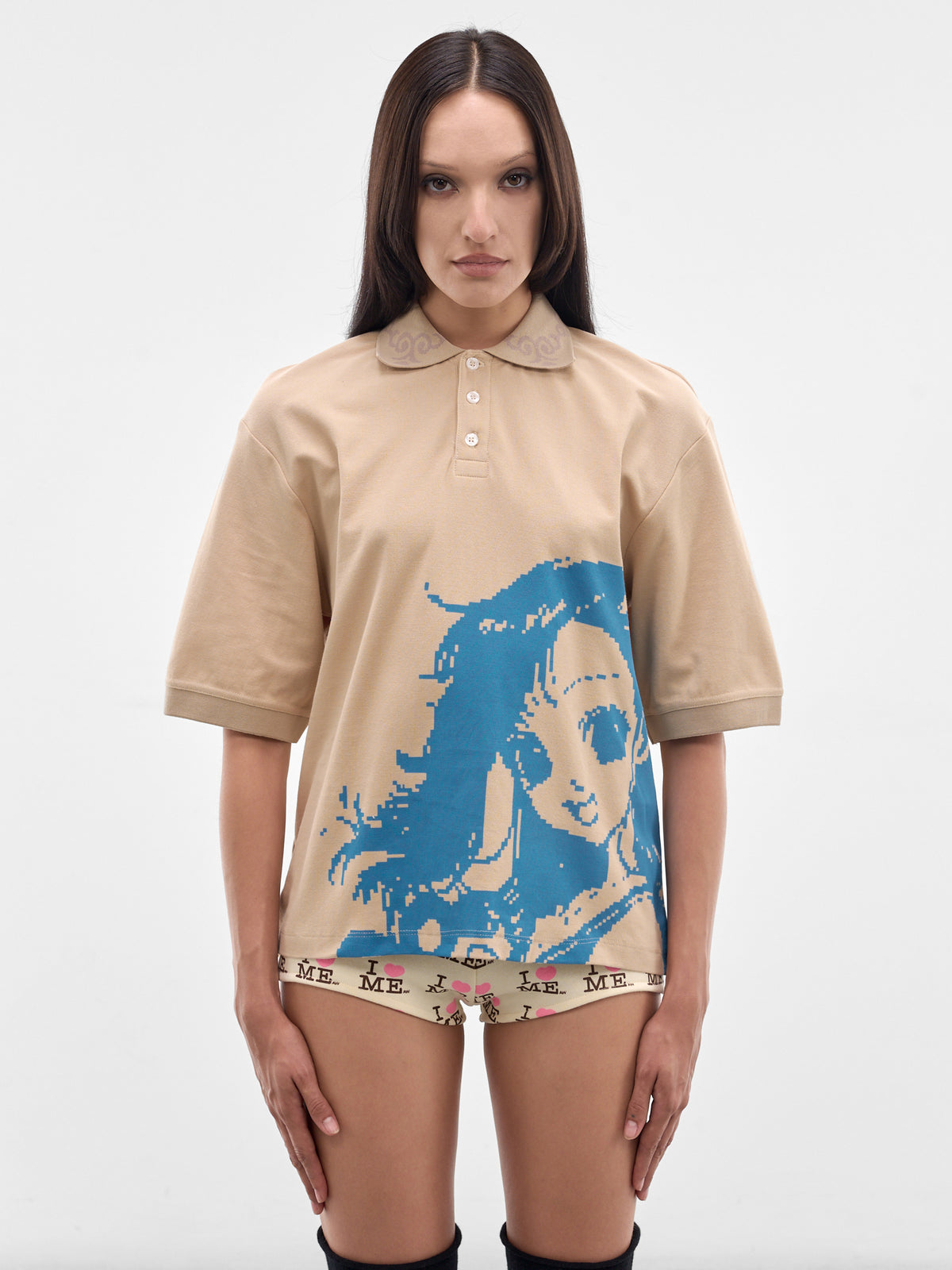 Beige Manga Polo Shirt (AWSS2600115-BEIGE-MANGA)