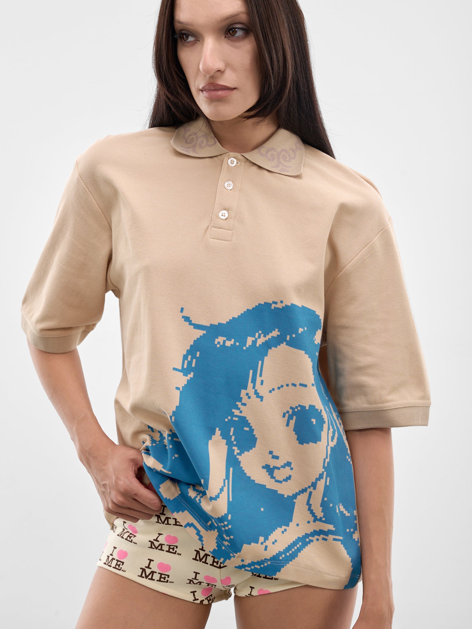 Beige Manga Polo Shirt (AWSS2600115-BEIGE-MANGA)