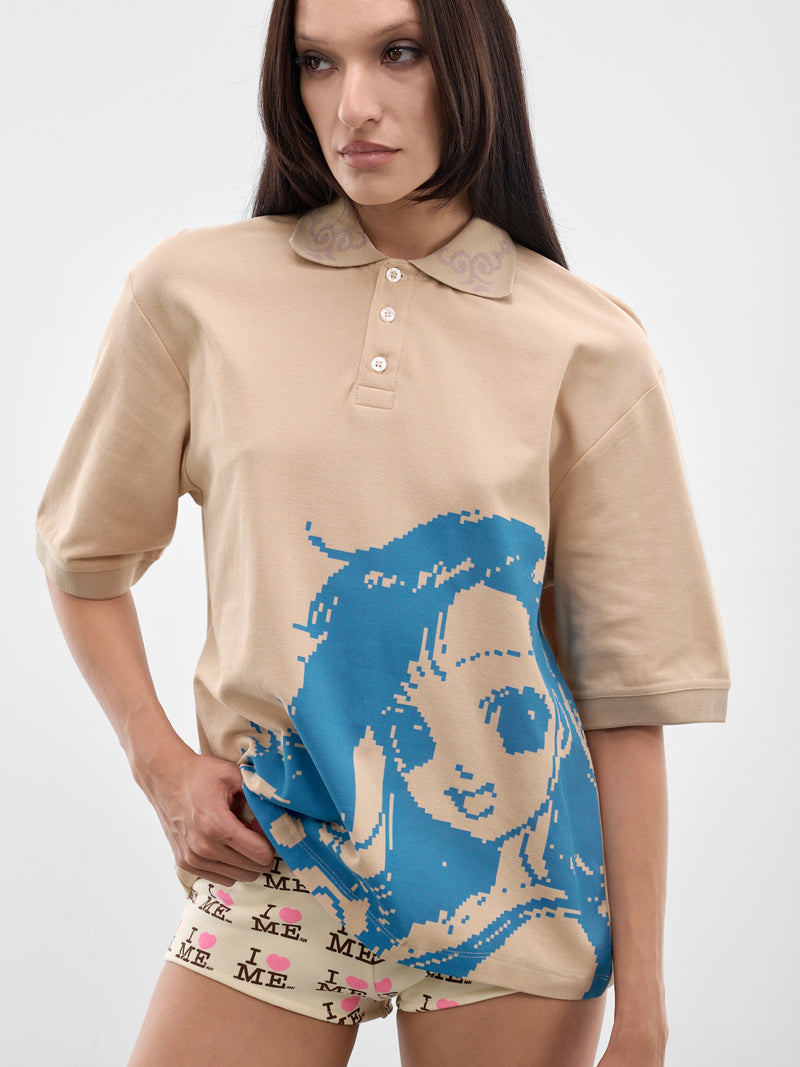 Beige Manga Polo Shirt (AWSS2600115-BEIGE-MANGA)