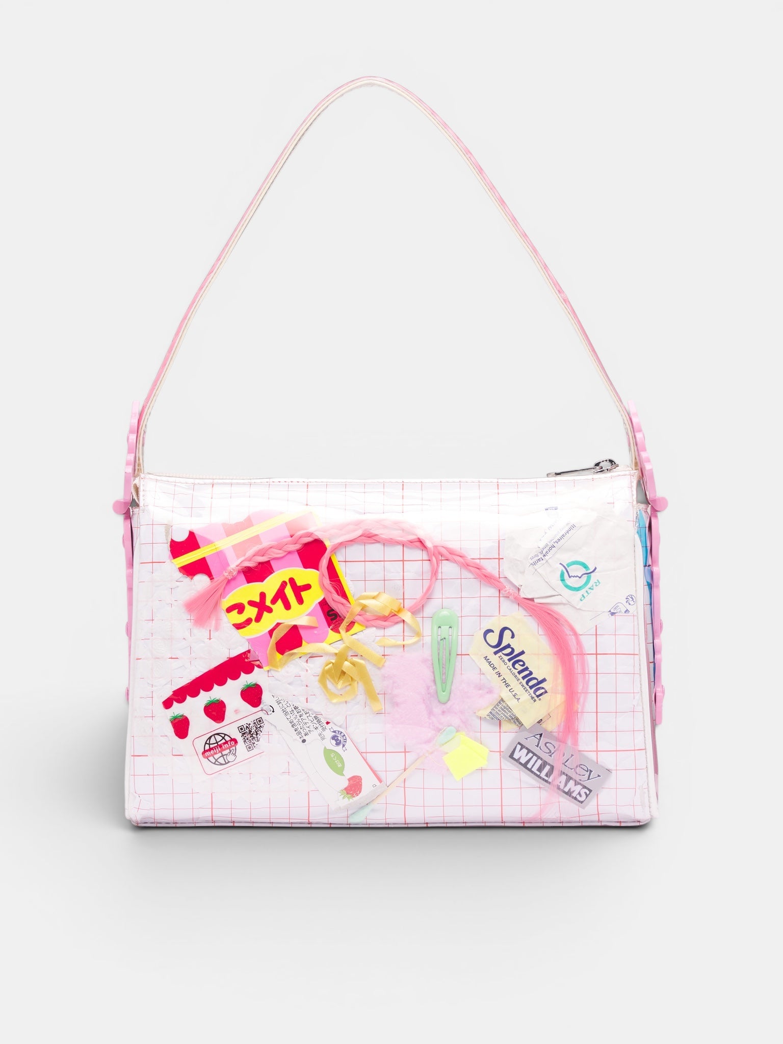 Trash Grid Spellbind Handbag (AWSS2600148-TRASH-RED-GRID)