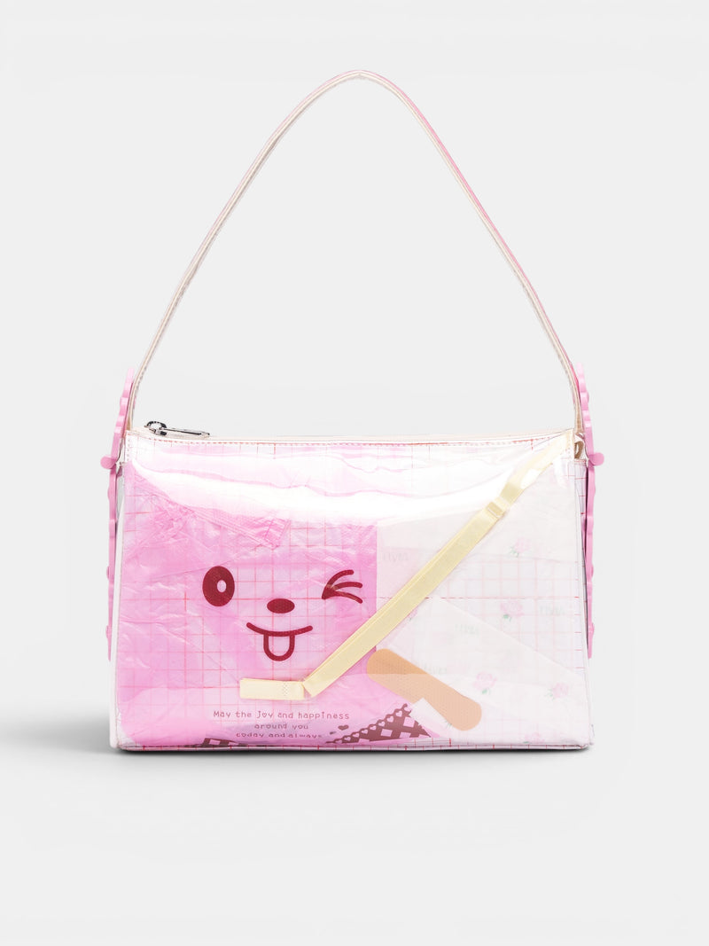 Trash Grid Spellbind Handbag (AWSS2600148-TRASH-RED-GRID)
