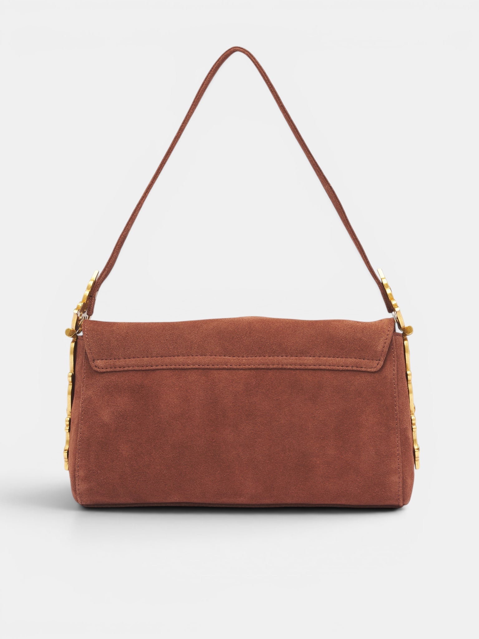 Brown Suede Treasure Chest Handbag (AWSS2600150-BROWN-SUEDE)