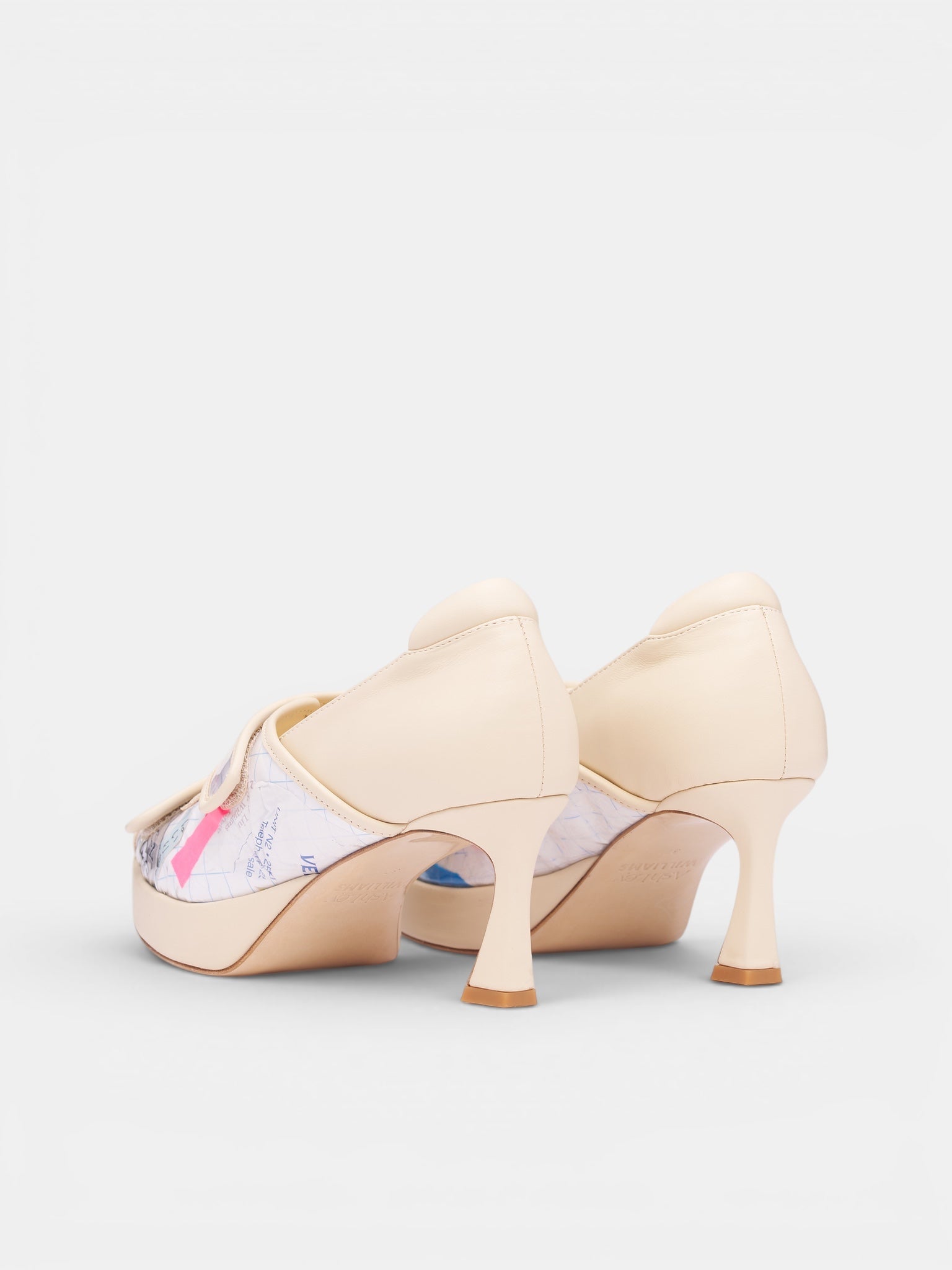 Trash Grid Velcro Kitten Heels (AWSS2600156-TRASH-BLUE-GRID)