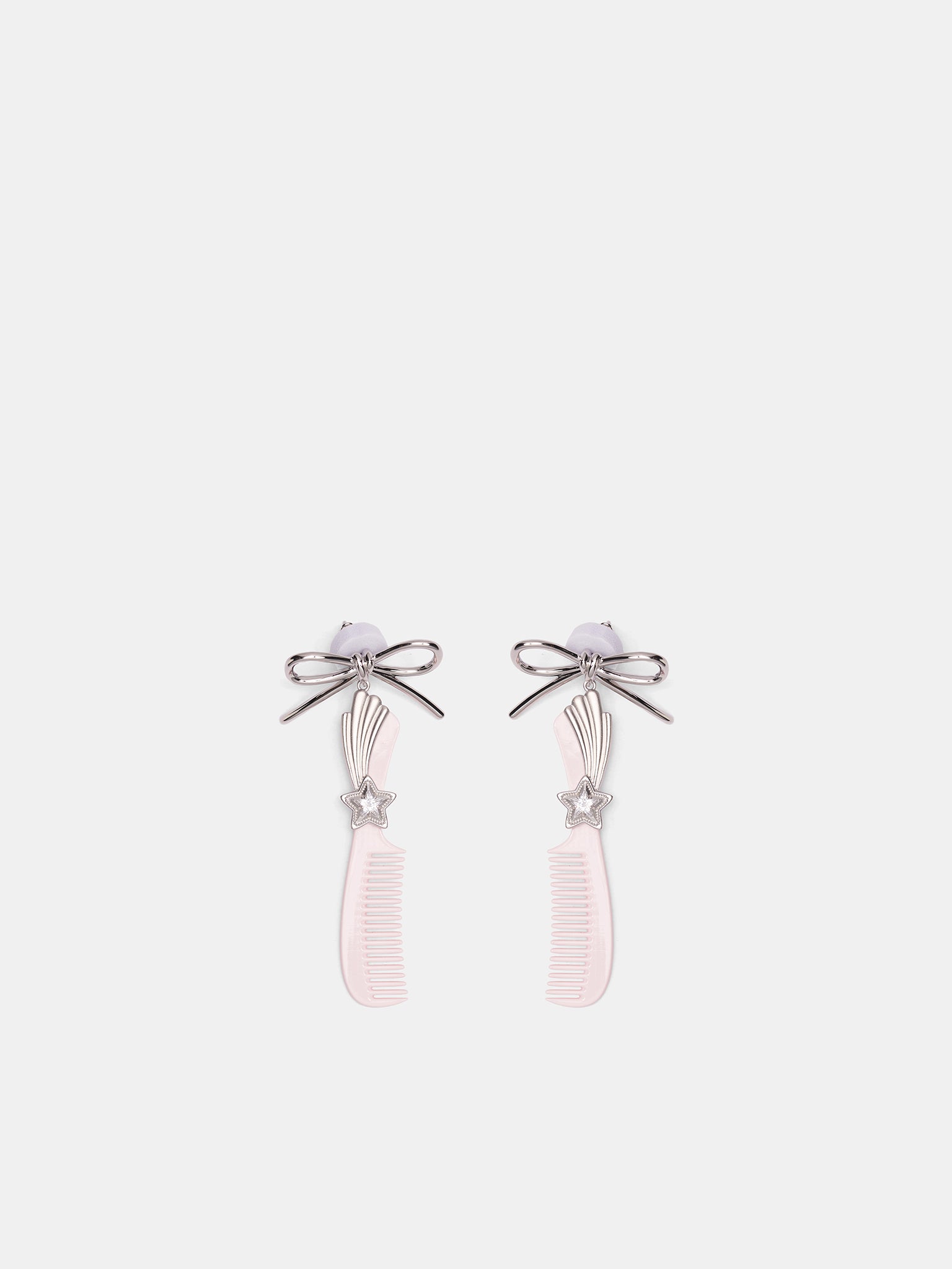 Pink Hair Comb Earrings (AWSS2600212-PINK)