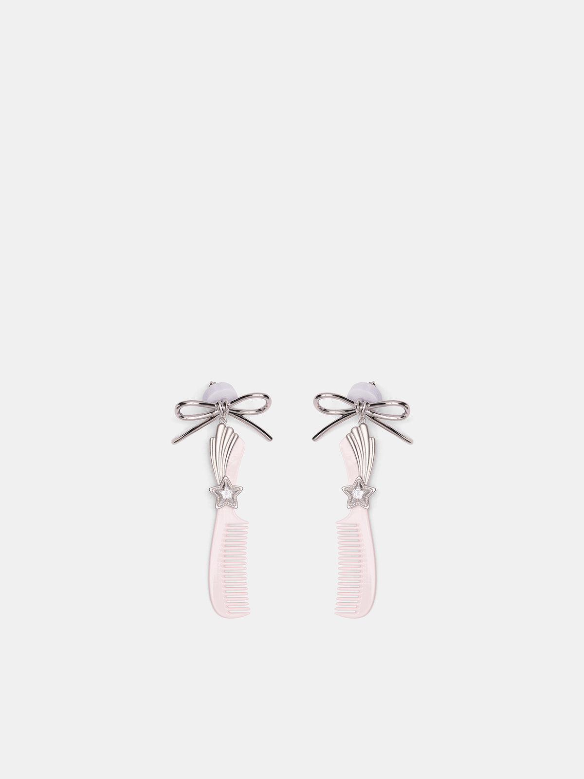Pink Hair Comb Earrings (AWSS2600212-PINK)