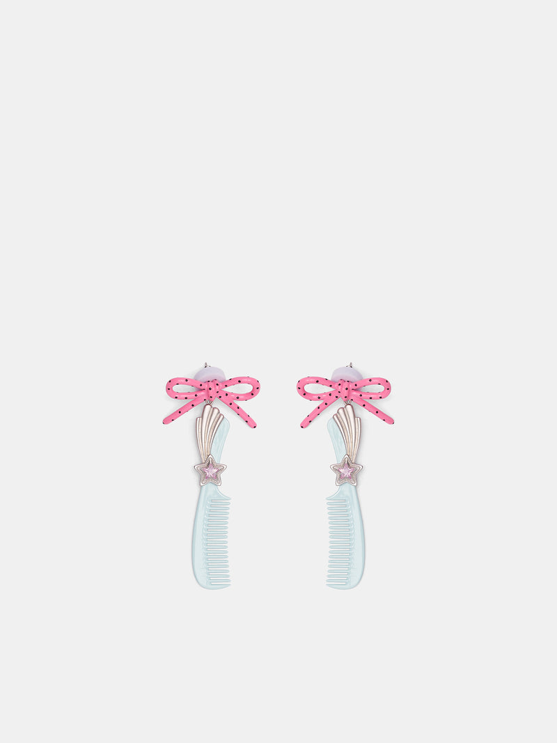 Blue Hair Comb Earrings (AWSS2600213-BLUE)