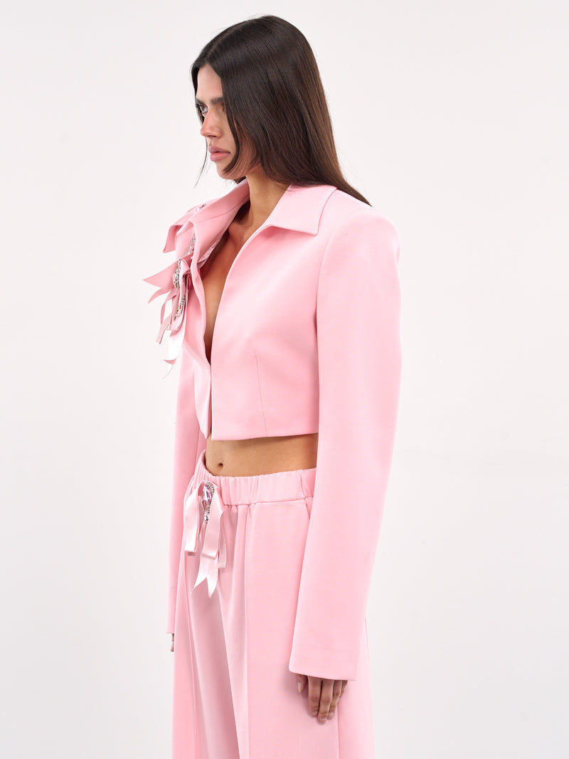 Crystal Bow Cropped Jacket (AWTA0029FA01-PASTEL-PINK)