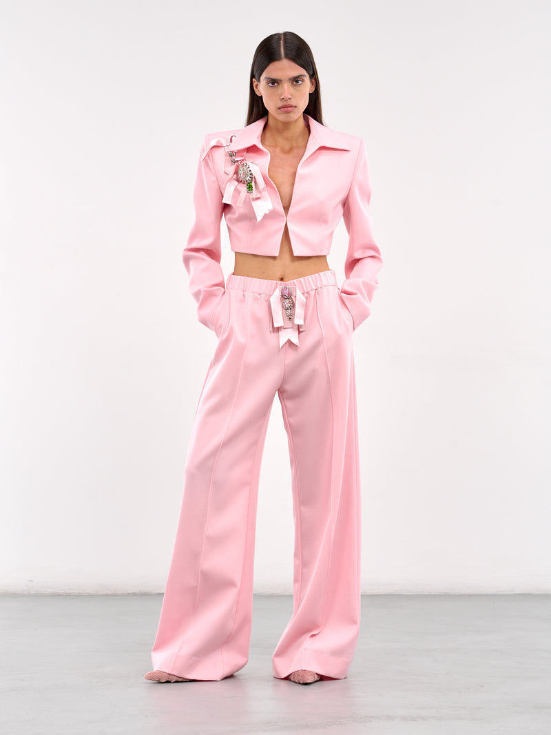 Crystal Bow Cropped Jacket (AWTA0029FA01-PASTEL-PINK)