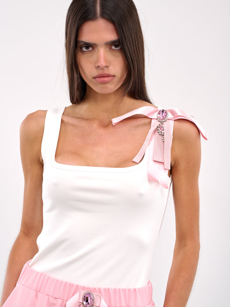 Crystal Bow Tank Top (AWTP0102FA03-CREAM-PINK)