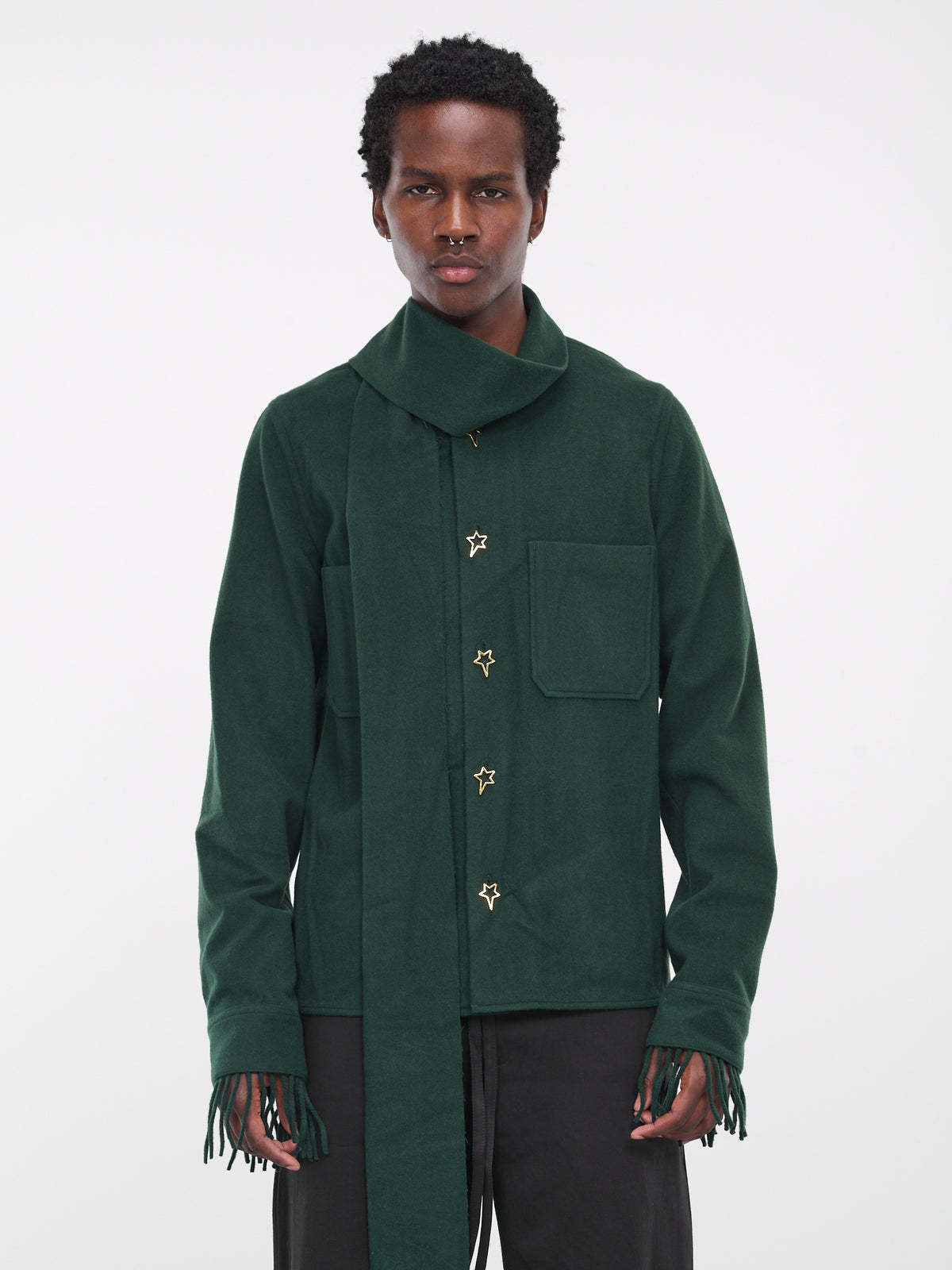Scarf Collar Shirt (B-IN01-FOREST)