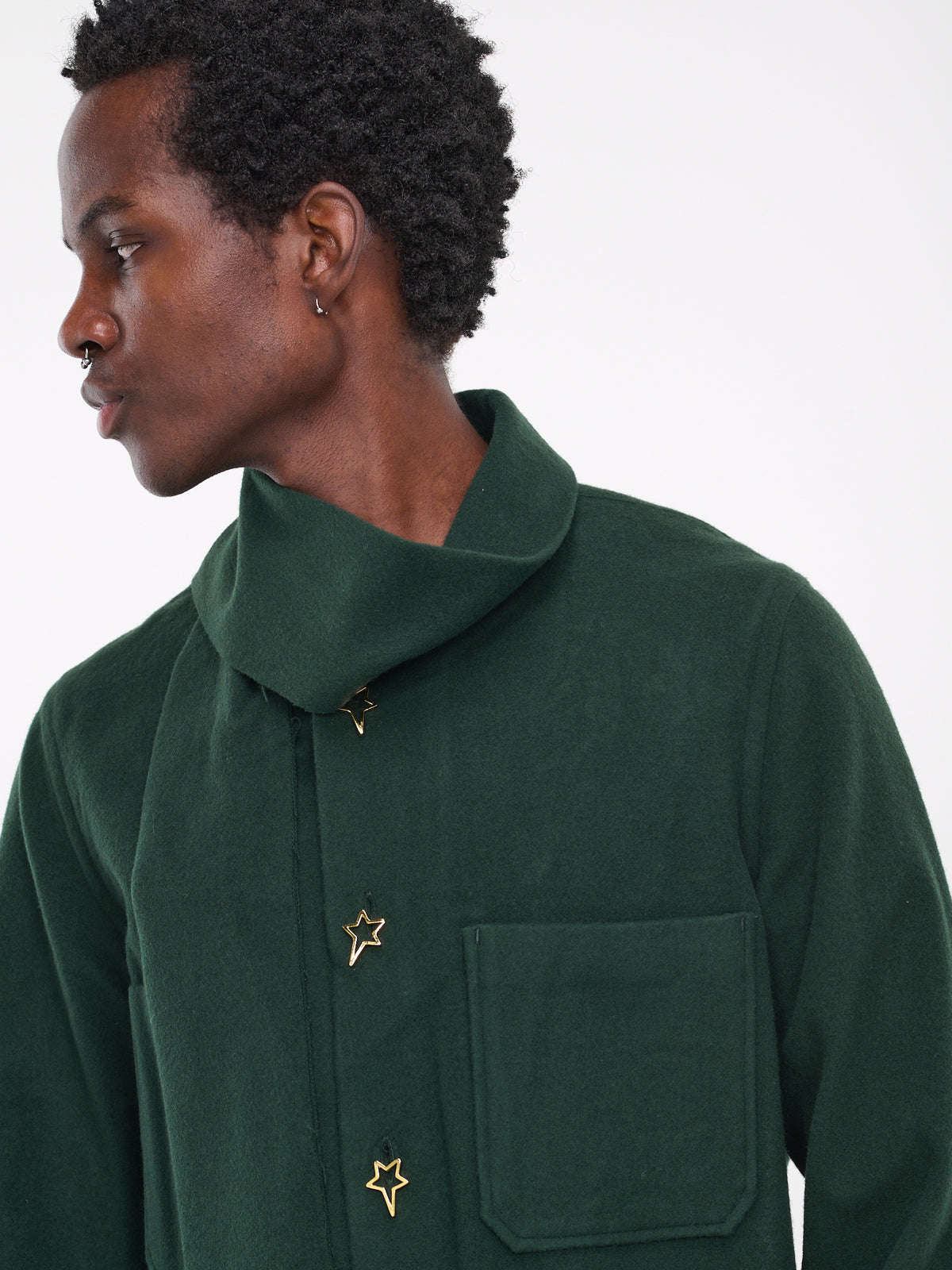Scarf Collar Shirt (B-IN01-FOREST)