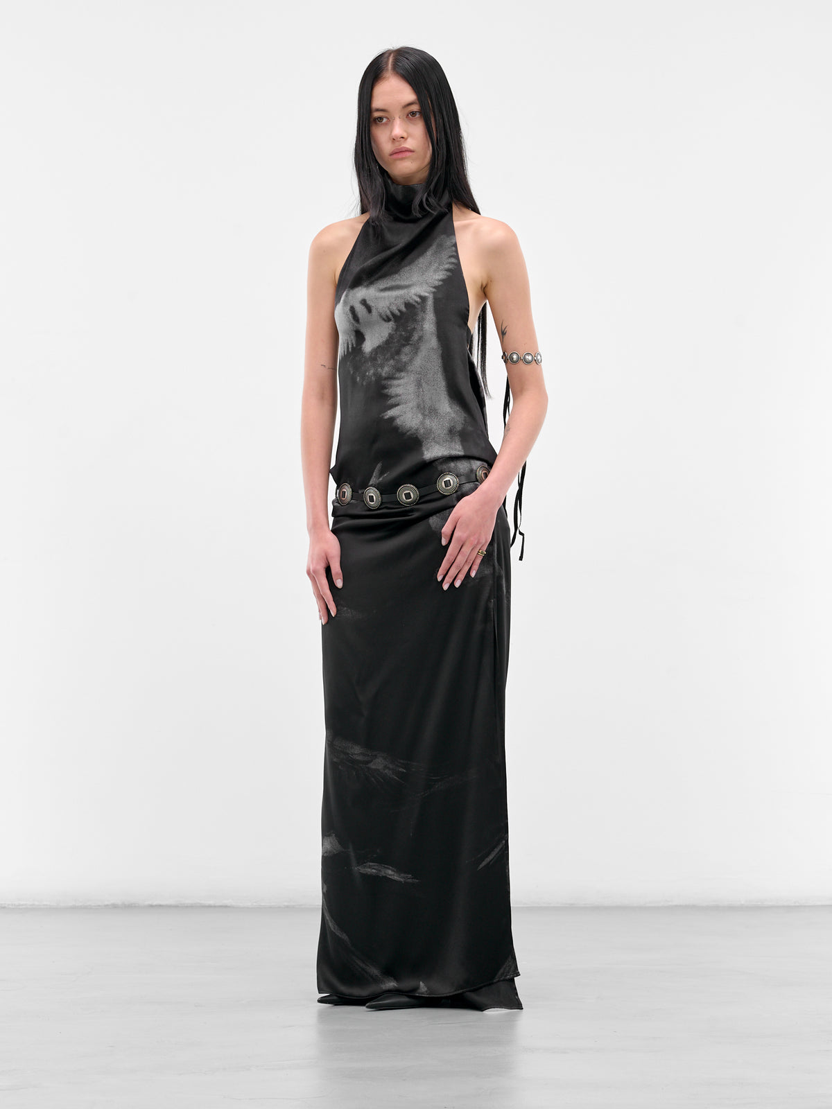Black Leather Deci Concho Belt (B0013415-LT161-099-BLACK)