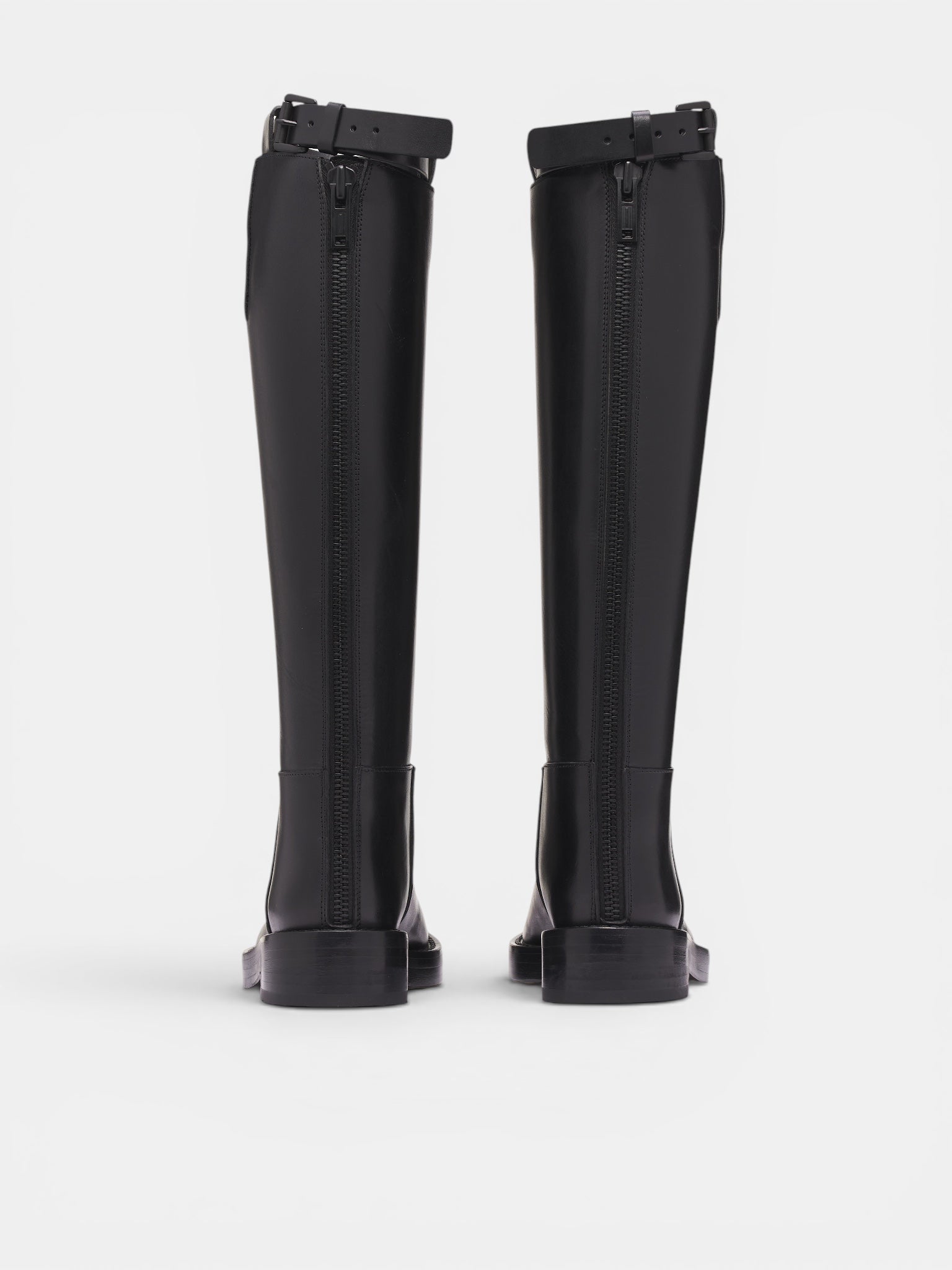 Black Leather Knee High Boots (B0010078-LT046-BLACK)