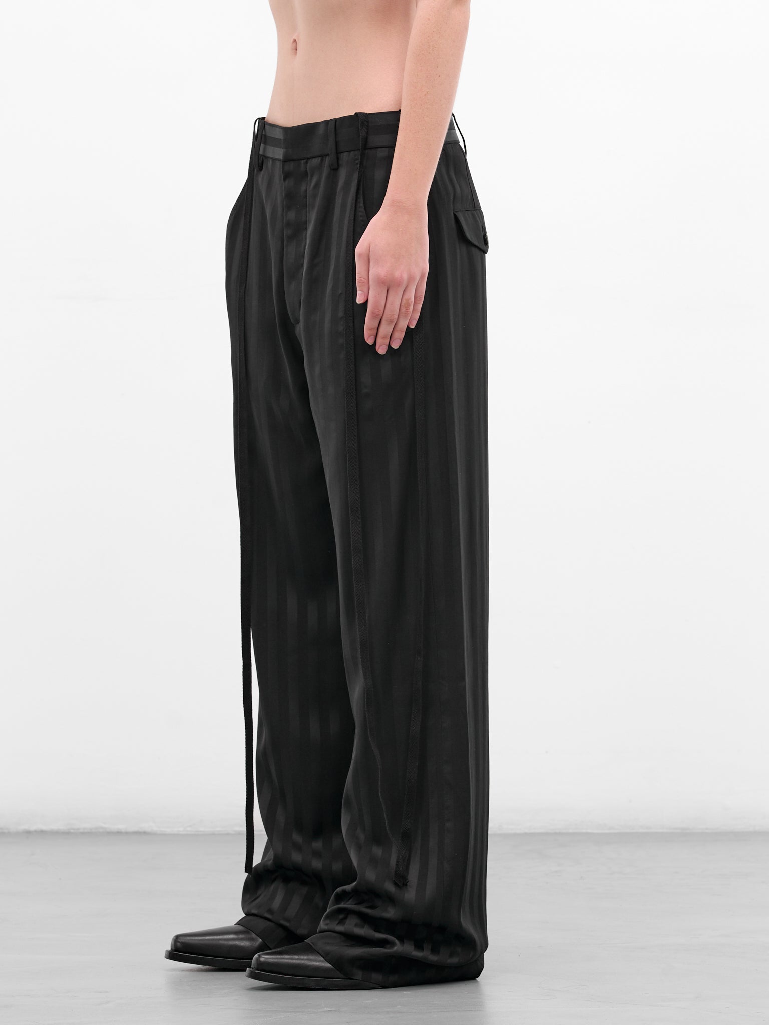 Anneke Striped Comfort Tailored Trousers (B0010192-FA705-BLACK)