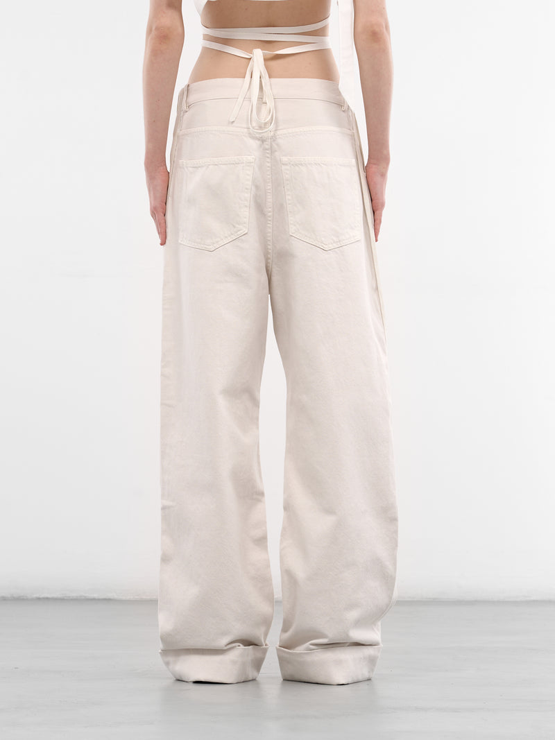 Kristel Ivory Cotton Baggy Trousers (B0010196-FA038-IVORY)